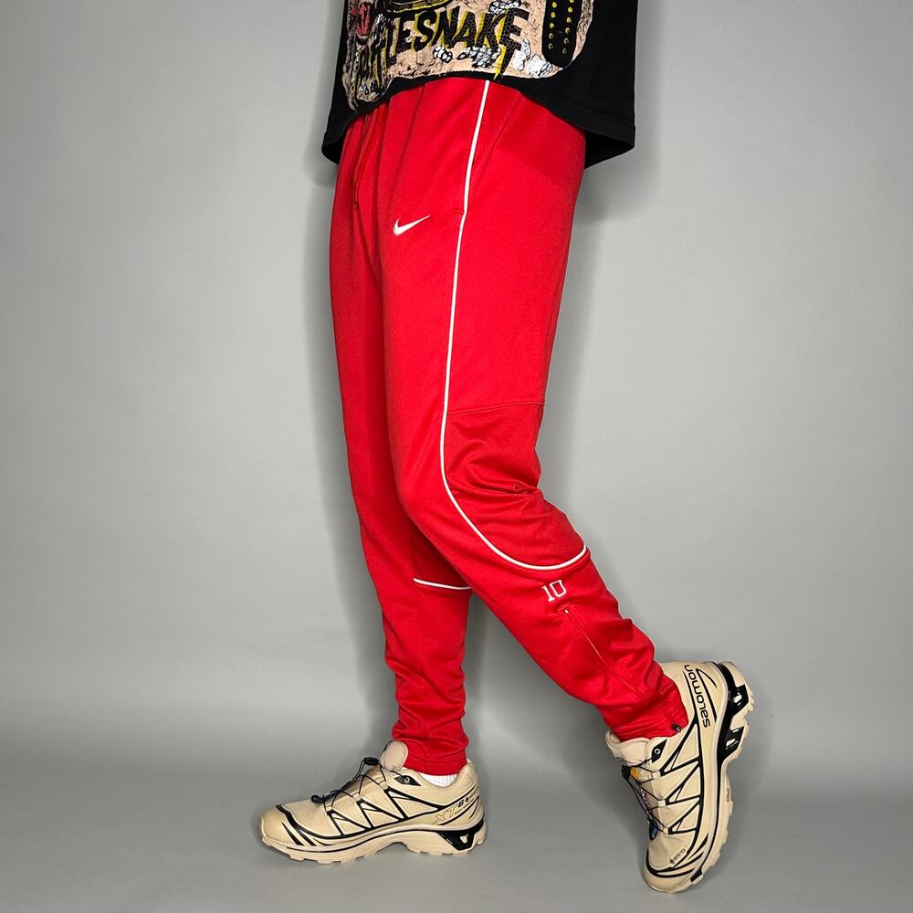Vintage Y2K Nike Sweatpants Mens M Crimson Red White Swoosh Polyester Joggers